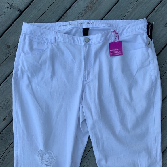 NWT Lane Bryant Boyfriend Distressed White Jean 22 - Picture 3 of 8
